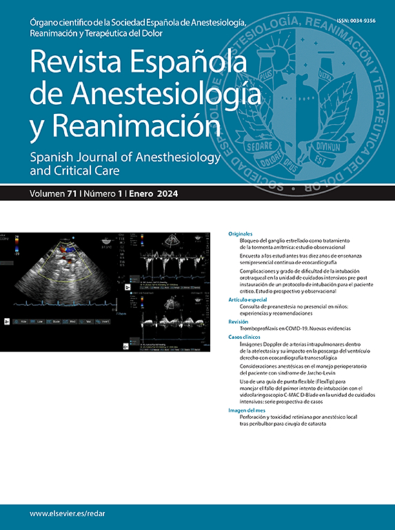 Go to journal home page - Revista Española de Anestesiología y Reanimación